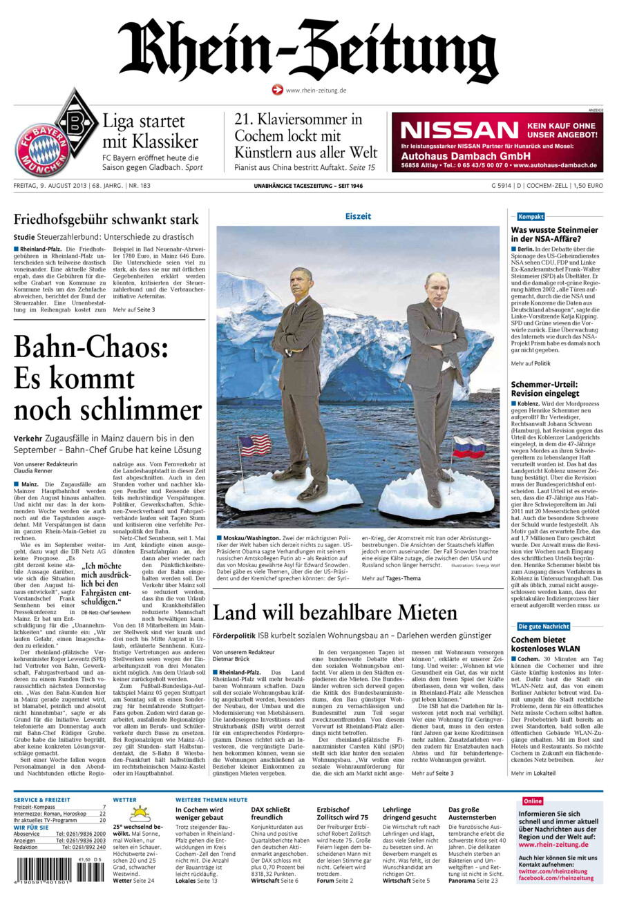 Rhein-Zeitung Kreis Cochem-Zell vom Freitag, 09.08.2013