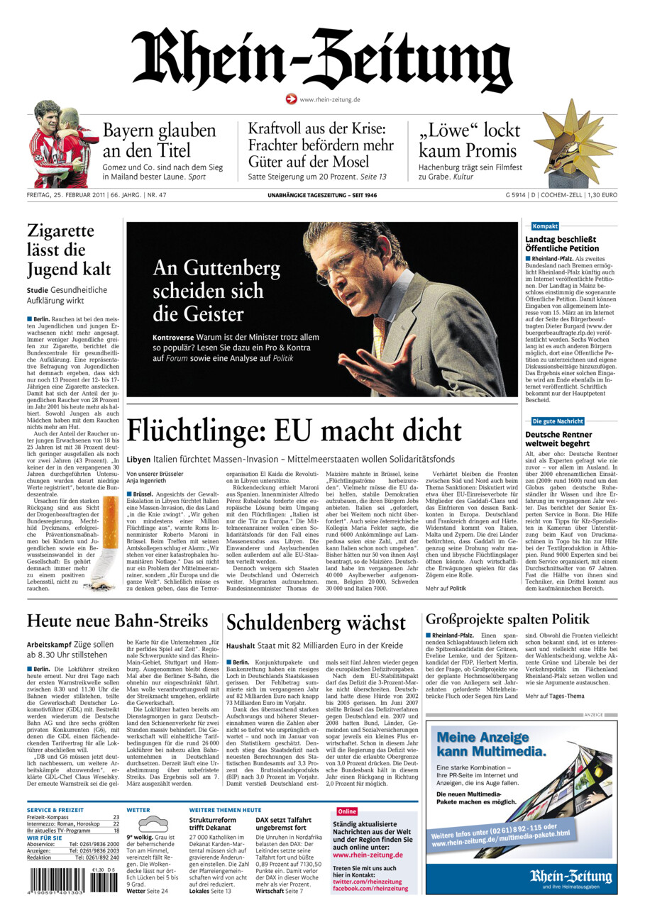 Rhein-Zeitung Kreis Cochem-Zell vom Freitag, 25.02.2011