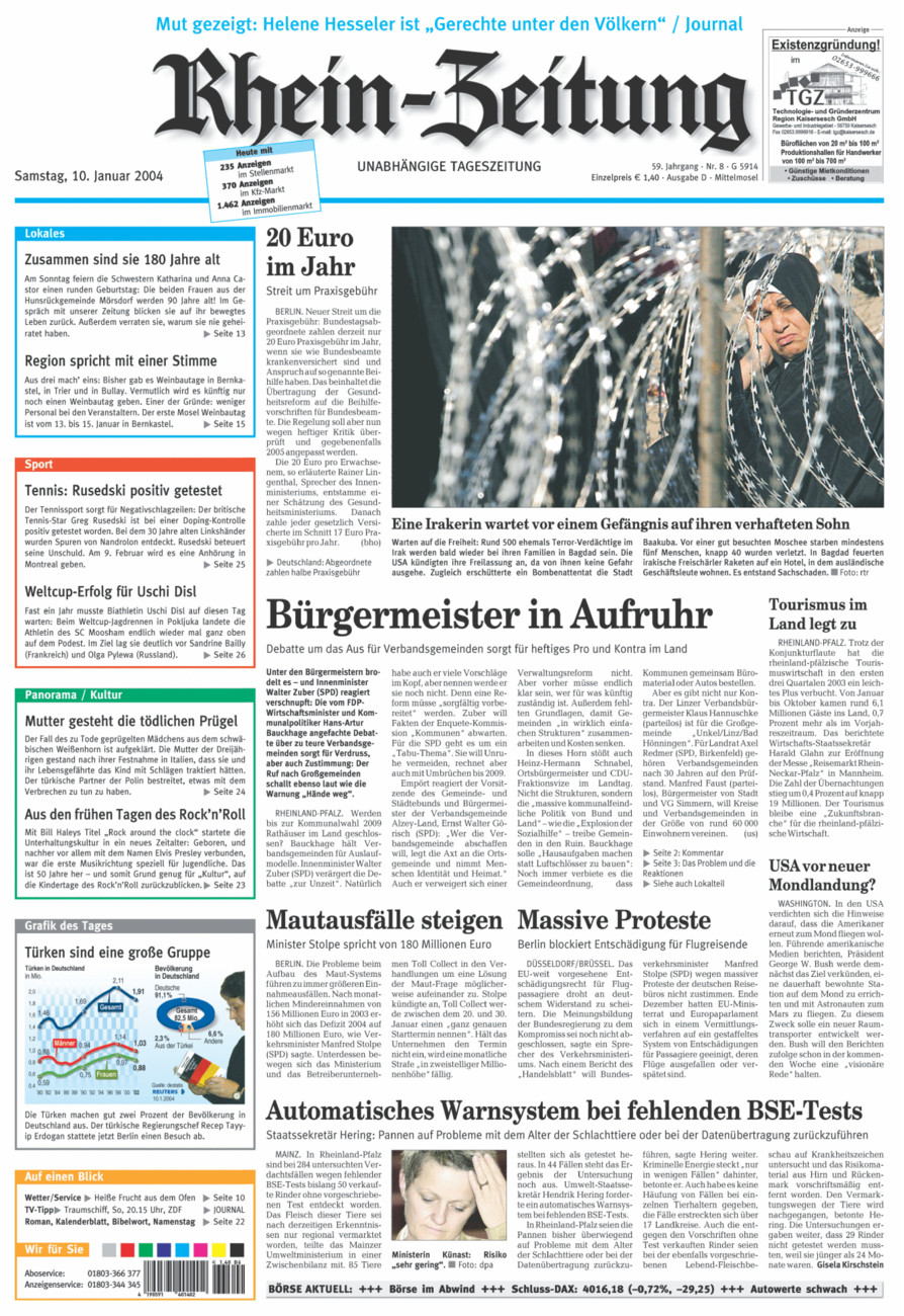 Rhein-Zeitung Kreis Cochem-Zell vom Samstag, 10.01.2004