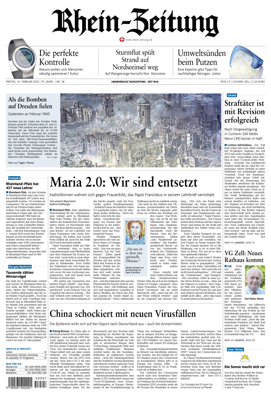 Rhein-Zeitung Kreis Cochem-Zell vom Freitag, 14.02.2020