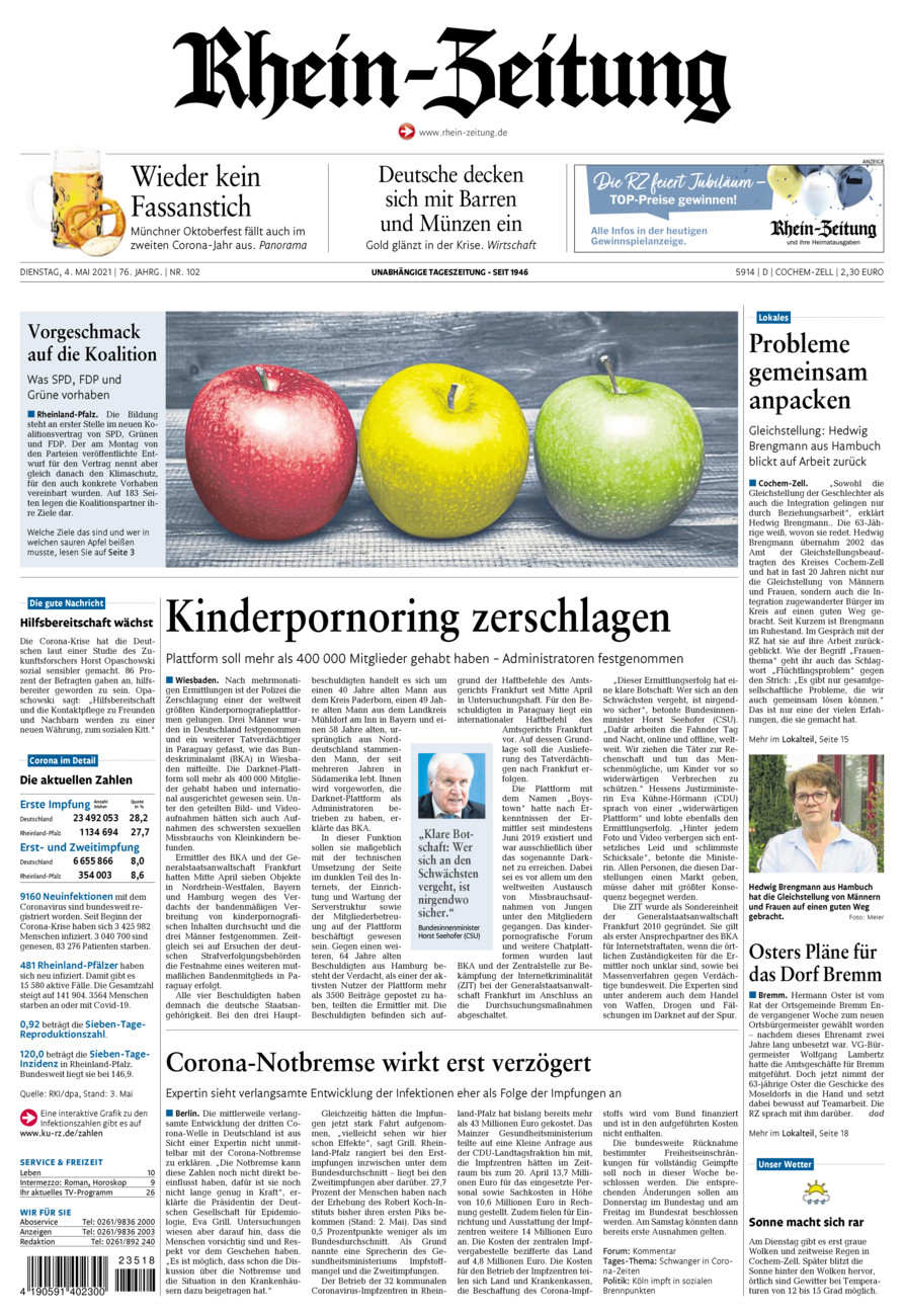 Rhein-Zeitung Kreis Cochem-Zell vom Dienstag, 04.05.2021
