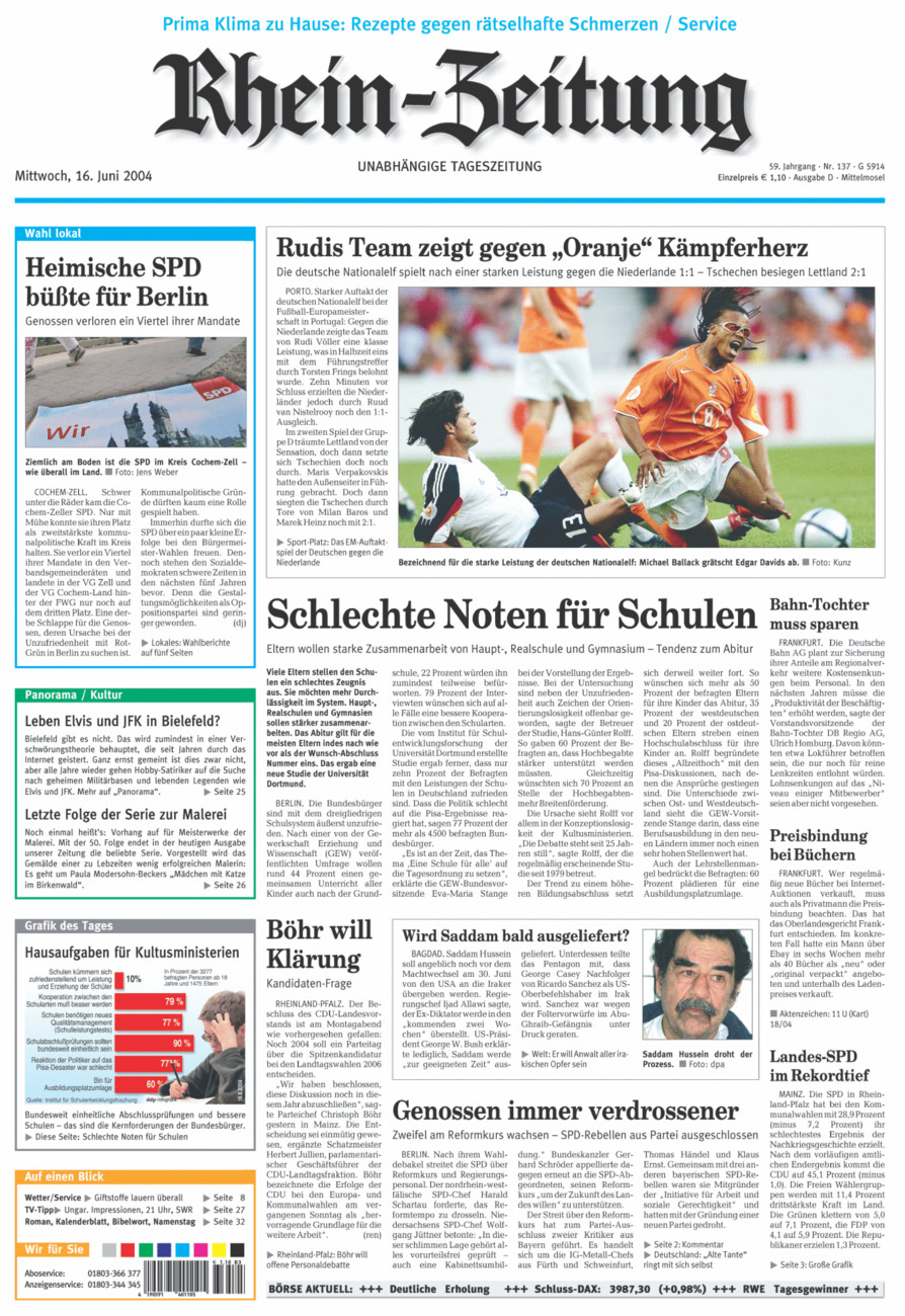 Rhein-Zeitung Kreis Cochem-Zell vom Mittwoch, 16.06.2004