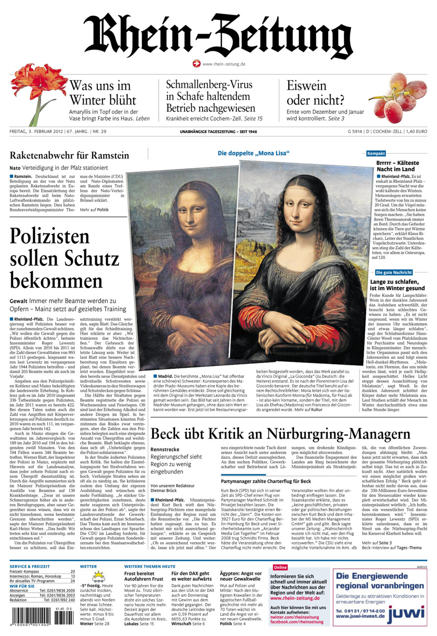 Rhein-Zeitung Kreis Cochem-Zell vom Freitag, 03.02.2012