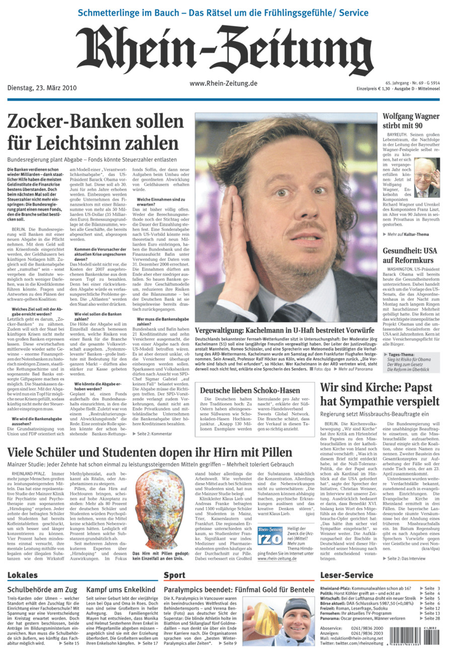 Rhein-Zeitung Kreis Cochem-Zell vom Dienstag, 23.03.2010