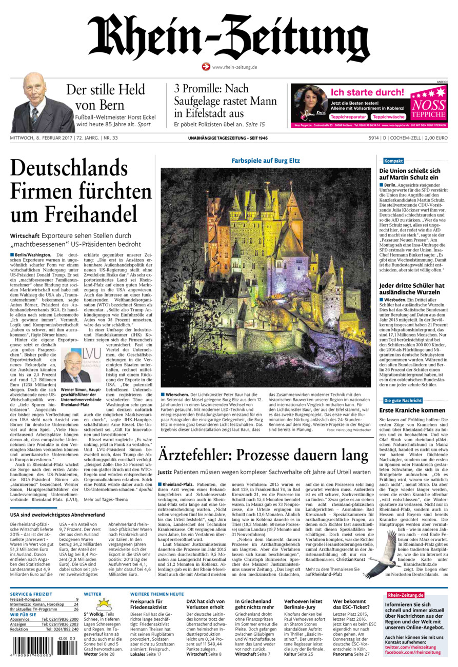 Rhein-Zeitung Kreis Cochem-Zell vom Mittwoch, 08.02.2017