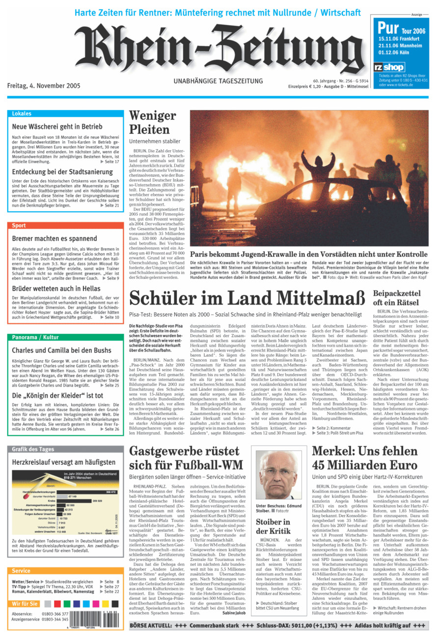 Rhein-Zeitung Kreis Cochem-Zell vom Freitag, 04.11.2005