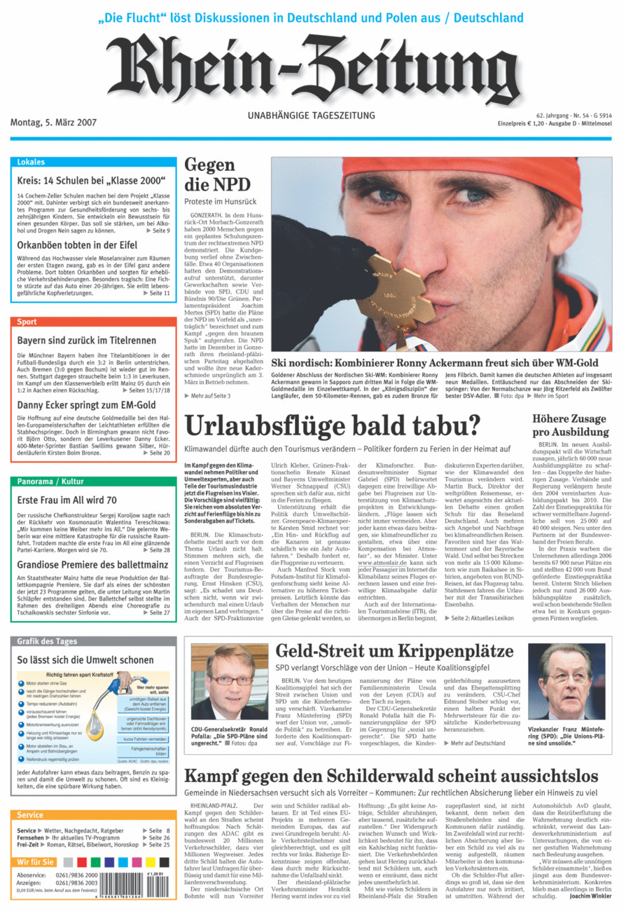 Rhein-Zeitung Kreis Cochem-Zell vom Montag, 05.03.2007