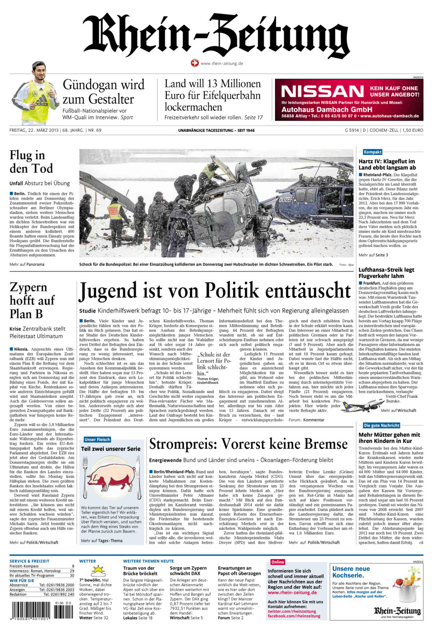 Rhein-Zeitung Kreis Cochem-Zell vom Freitag, 22.03.2013