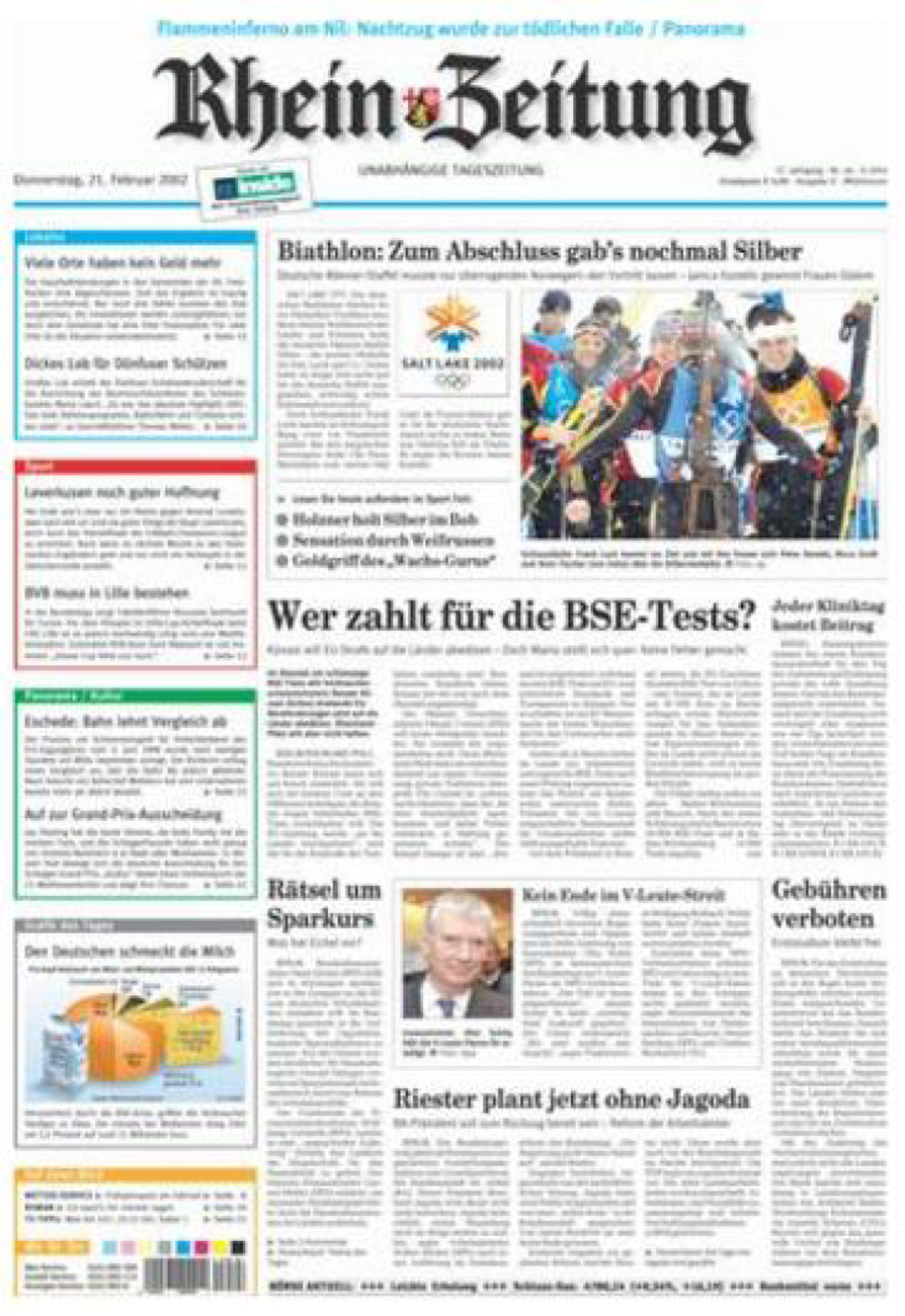 Rhein-Zeitung Kreis Cochem-Zell vom Donnerstag, 21.02.2002