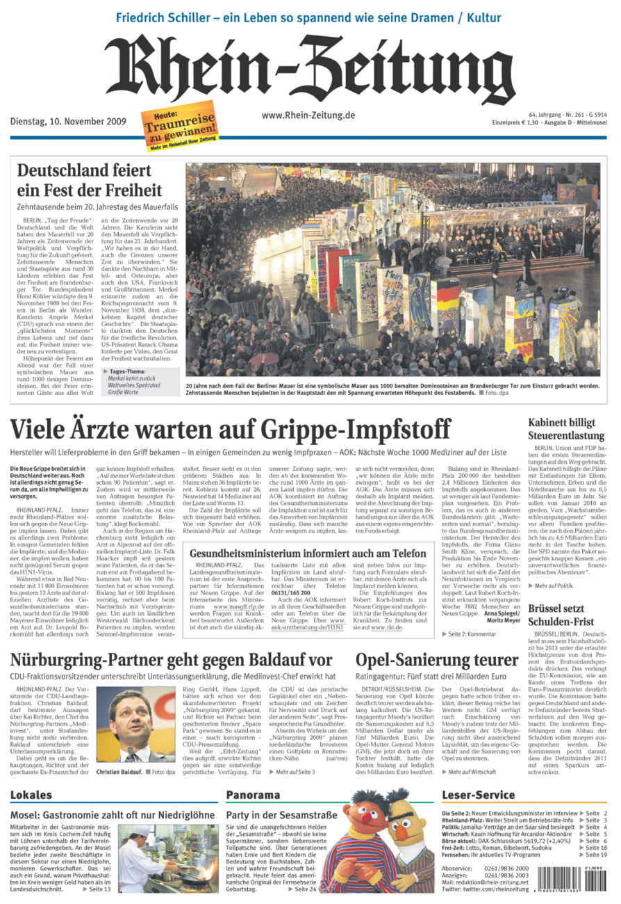 Rhein-Zeitung Kreis Cochem-Zell vom Dienstag, 10.11.2009