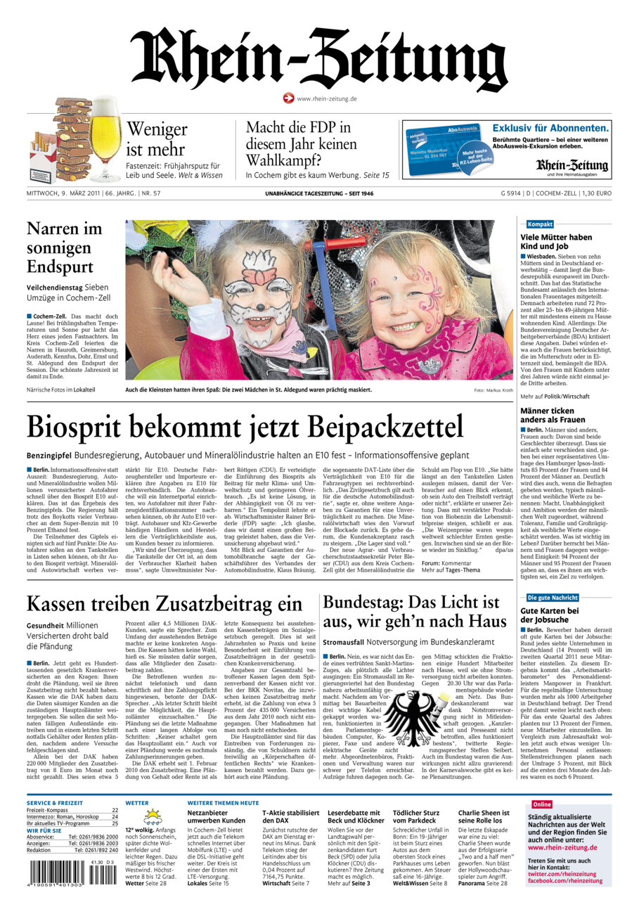 Rhein-Zeitung Kreis Cochem-Zell vom Mittwoch, 09.03.2011
