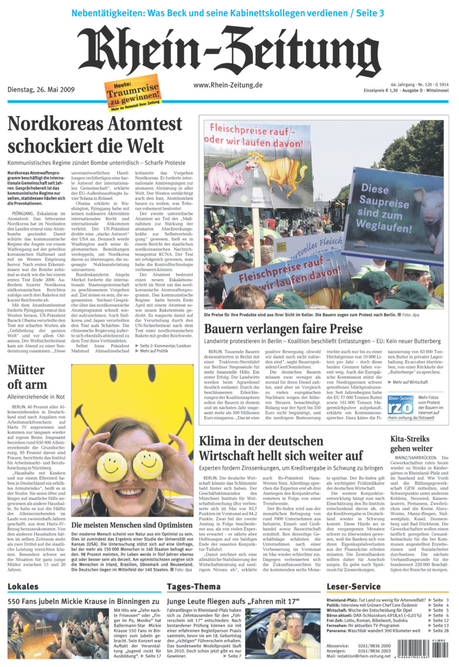 Rhein-Zeitung Kreis Cochem-Zell vom Dienstag, 26.05.2009