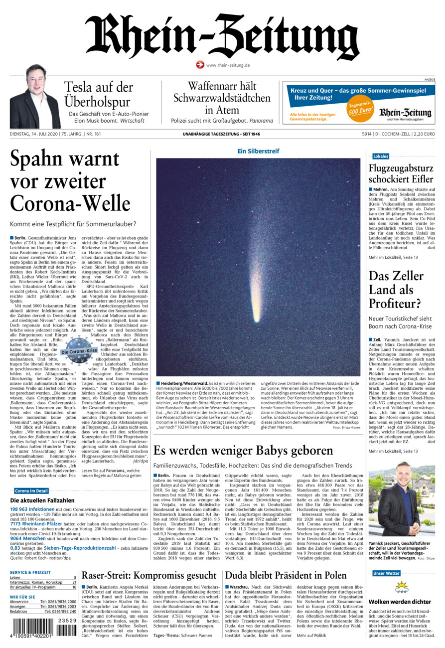 Rhein-Zeitung Kreis Cochem-Zell vom Dienstag, 14.07.2020