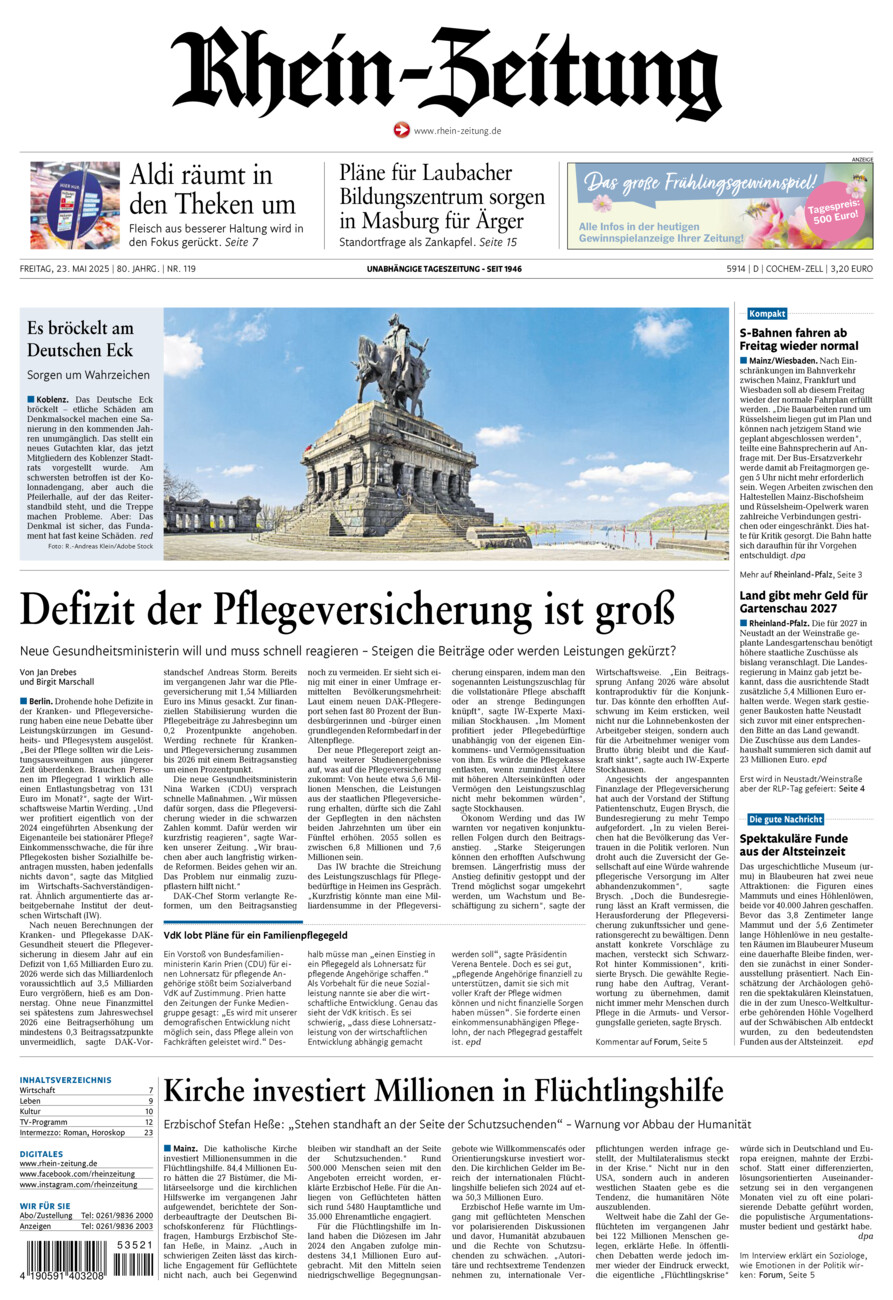 Rhein-Zeitung Kreis Cochem-Zell vom Freitag, 23.05.2025