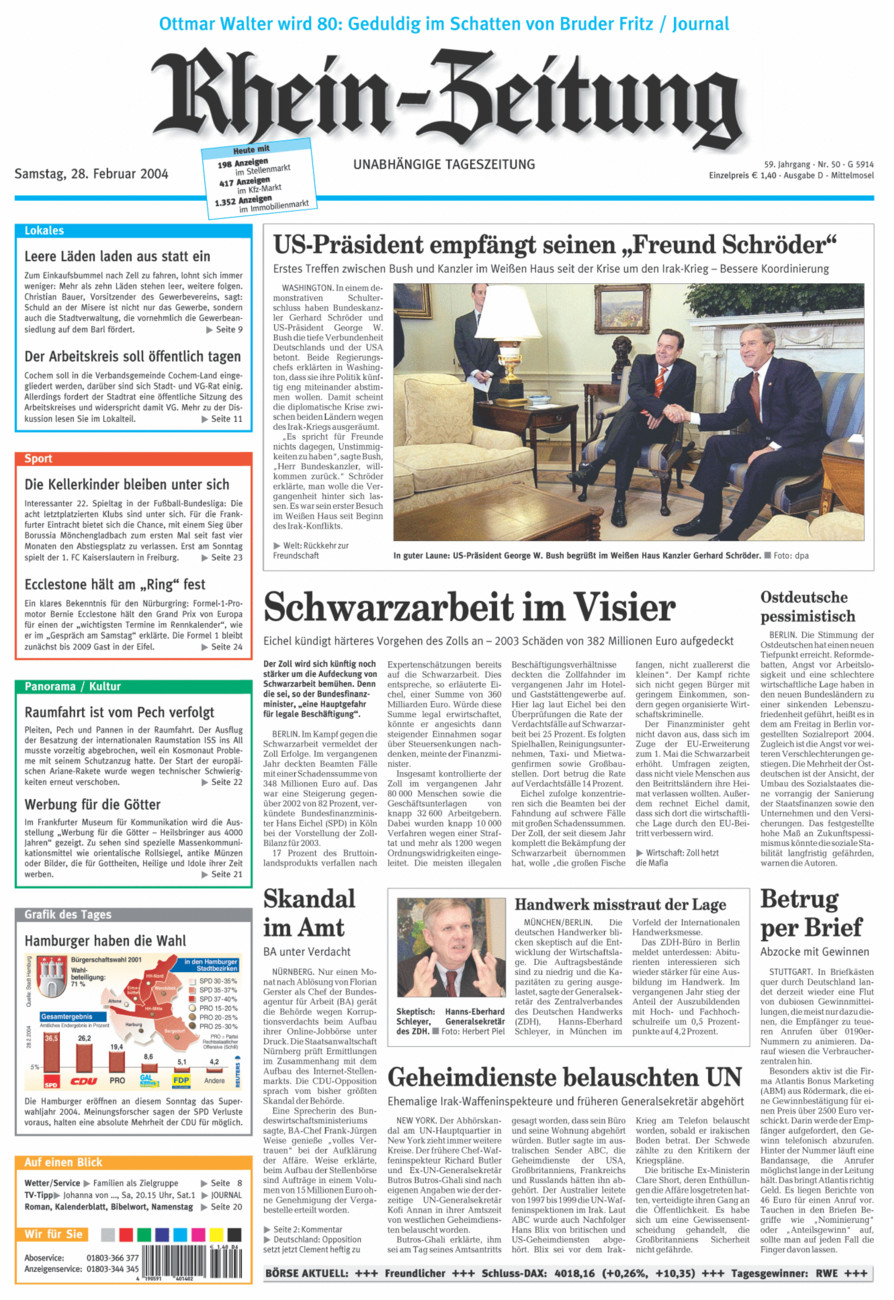 Rhein-Zeitung Kreis Cochem-Zell vom Samstag, 28.02.2004