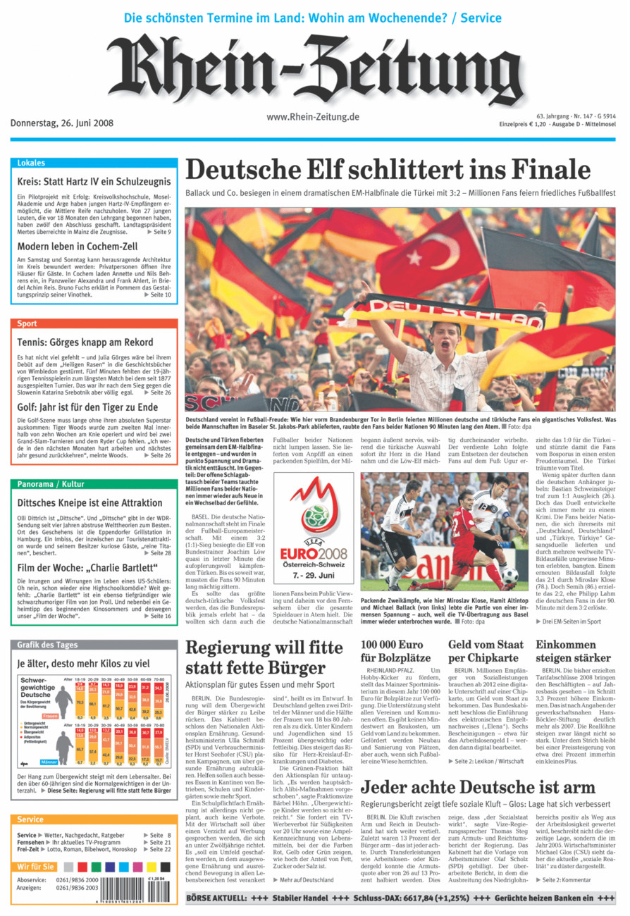 Rhein-Zeitung Kreis Cochem-Zell vom Donnerstag, 26.06.2008