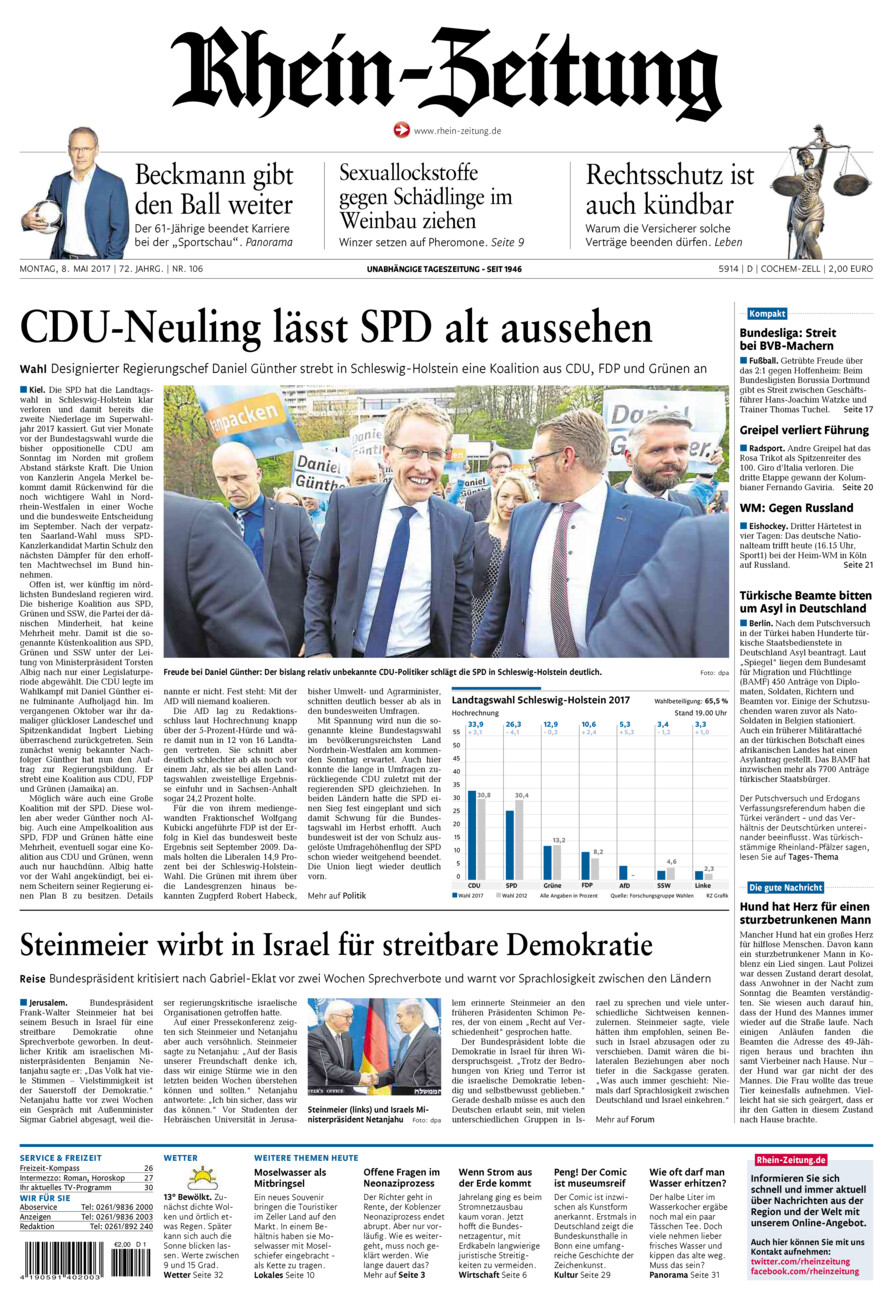 Rhein-Zeitung Kreis Cochem-Zell vom Montag, 08.05.2017