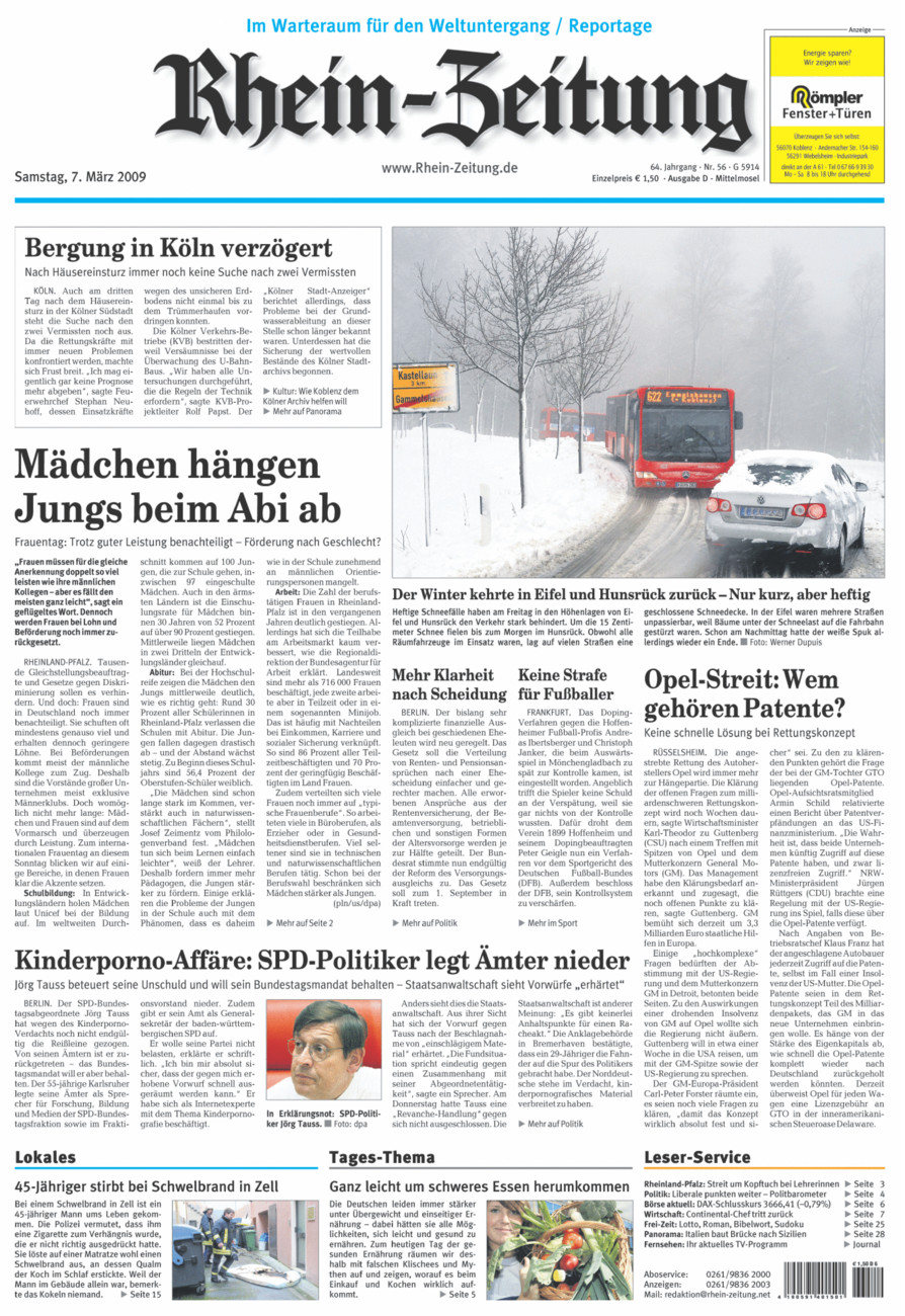 Rhein-Zeitung Kreis Cochem-Zell vom Samstag, 07.03.2009