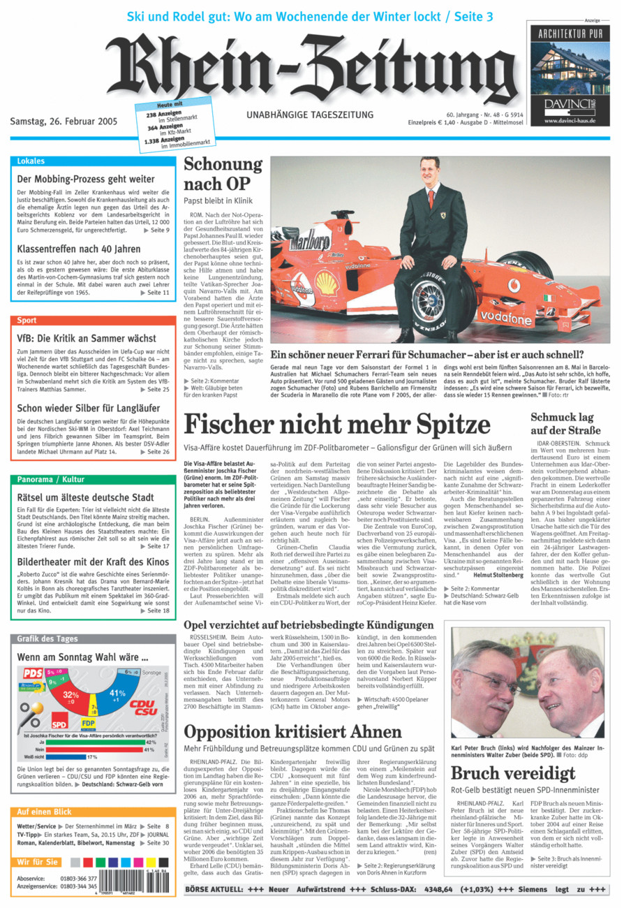 Rhein-Zeitung Kreis Cochem-Zell vom Samstag, 26.02.2005