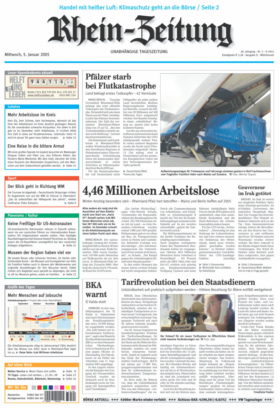 Rhein-Zeitung Kreis Cochem-Zell vom Mittwoch, 05.01.2005