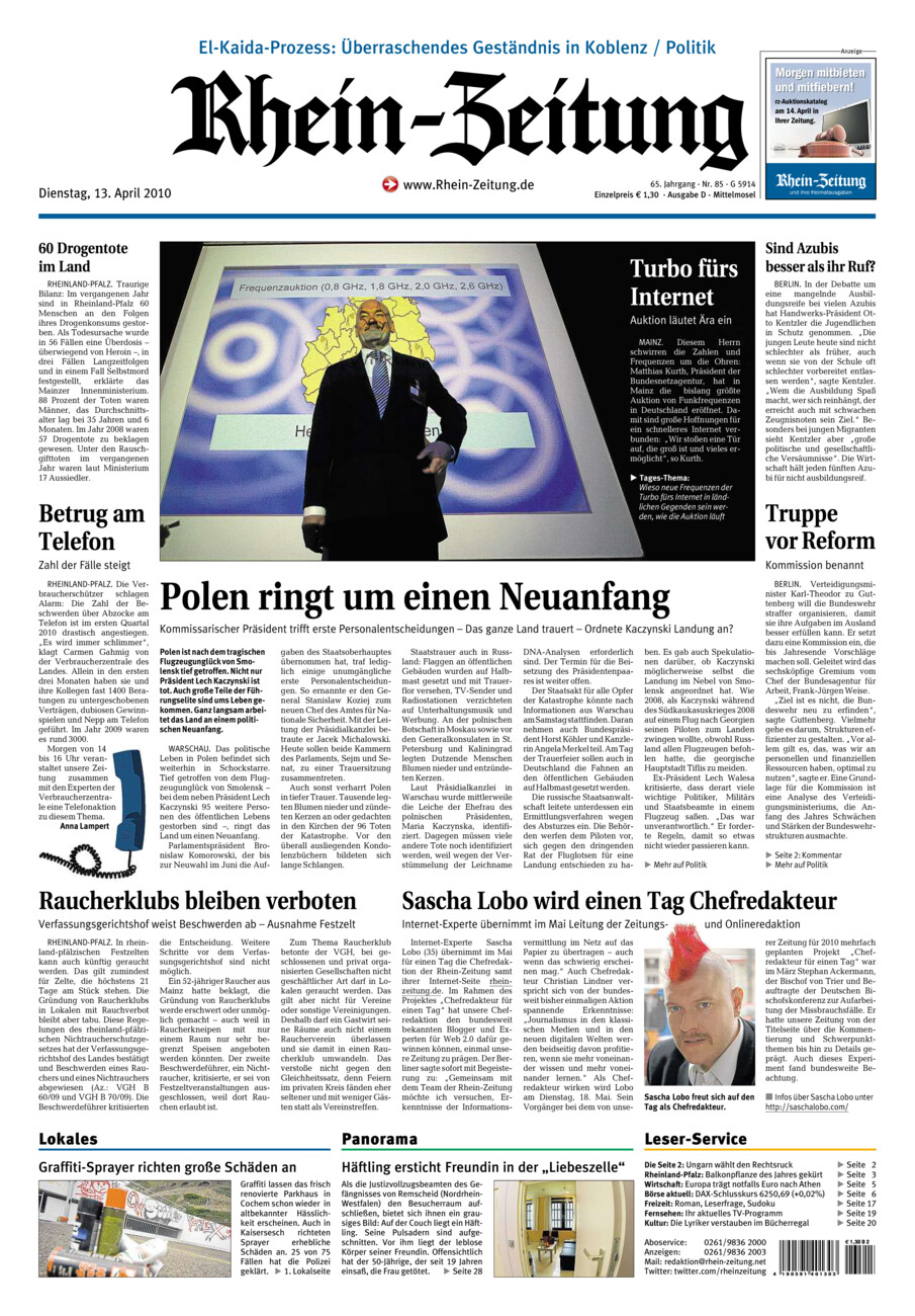 Rhein-Zeitung Kreis Cochem-Zell vom Dienstag, 13.04.2010