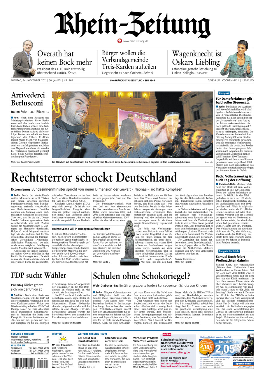 Rhein-Zeitung Kreis Cochem-Zell vom Montag, 14.11.2011