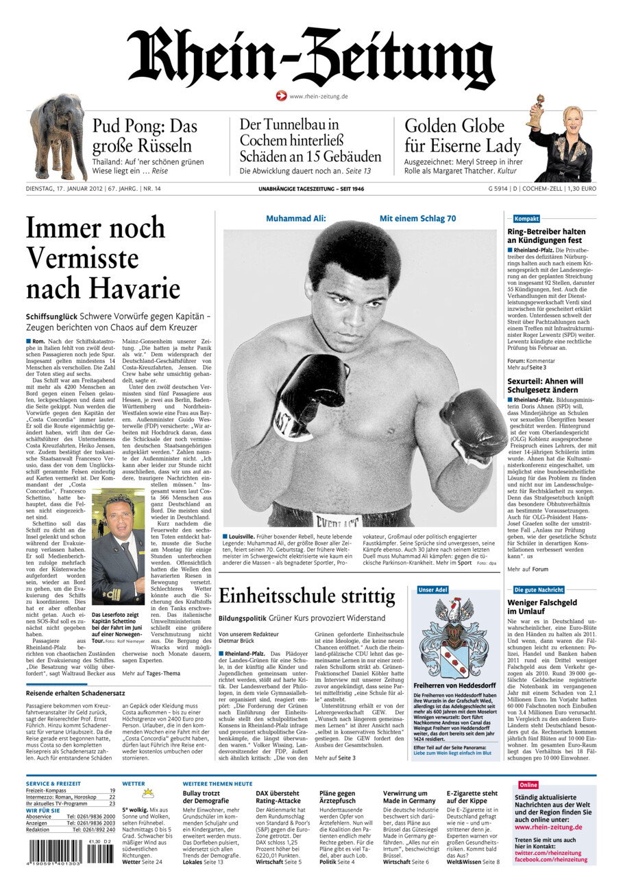 Rhein-Zeitung Kreis Cochem-Zell vom Dienstag, 17.01.2012