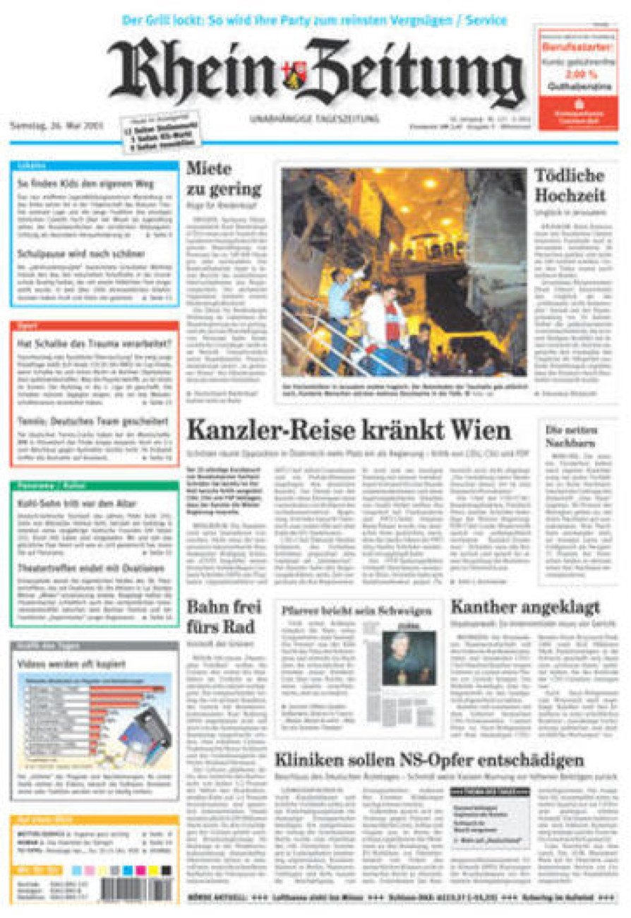 Rhein-Zeitung Kreis Cochem-Zell vom Samstag, 26.05.2001