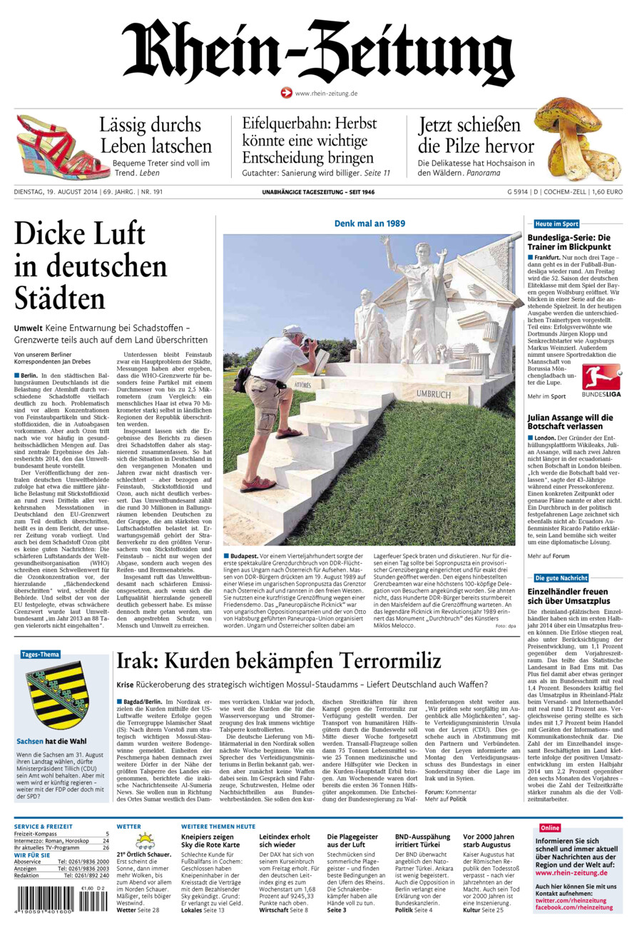 Rhein-Zeitung Kreis Cochem-Zell vom Dienstag, 19.08.2014