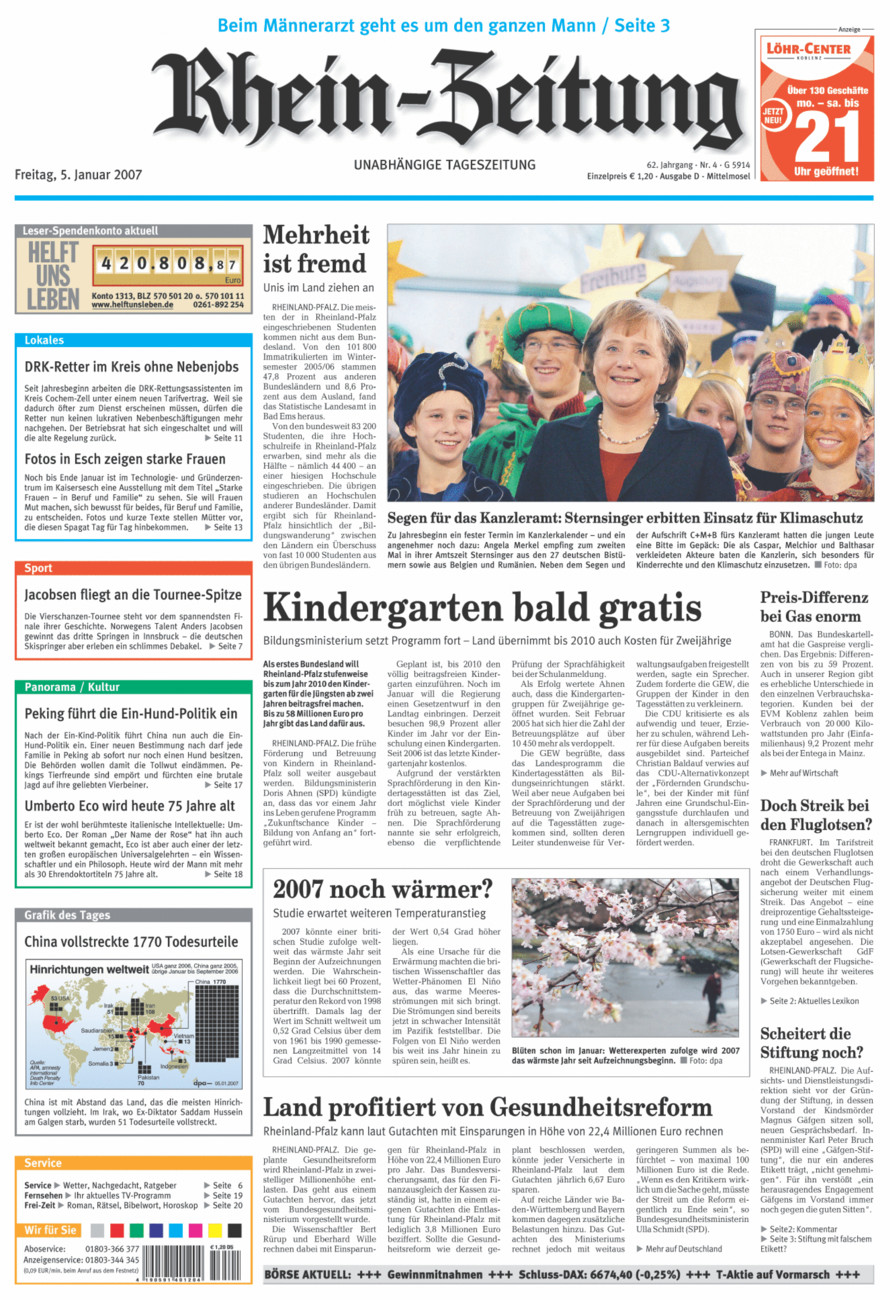 Rhein-Zeitung Kreis Cochem-Zell vom Freitag, 05.01.2007
