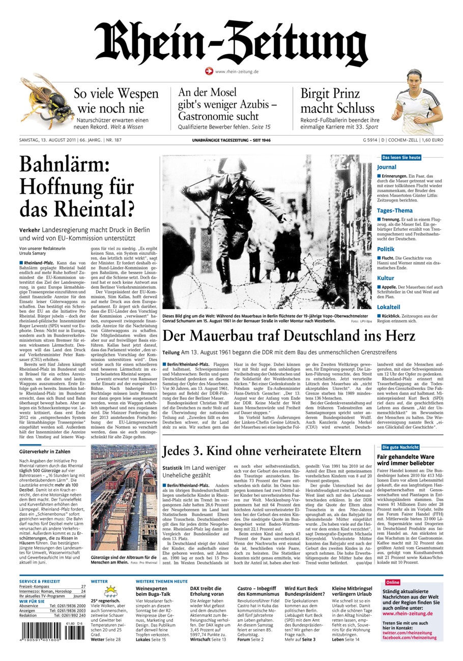Rhein-Zeitung Kreis Cochem-Zell vom Samstag, 13.08.2011