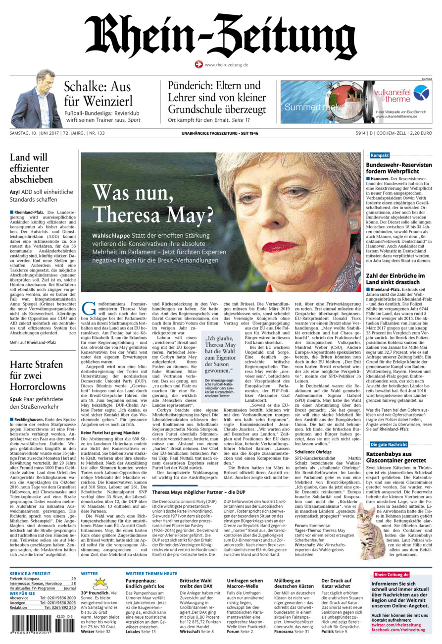 Rhein-Zeitung Kreis Cochem-Zell vom Samstag, 10.06.2017