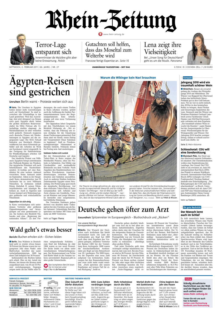 Rhein-Zeitung Kreis Cochem-Zell vom Mittwoch, 02.02.2011