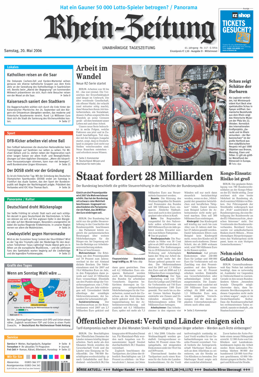 Rhein-Zeitung Kreis Cochem-Zell vom Samstag, 20.05.2006