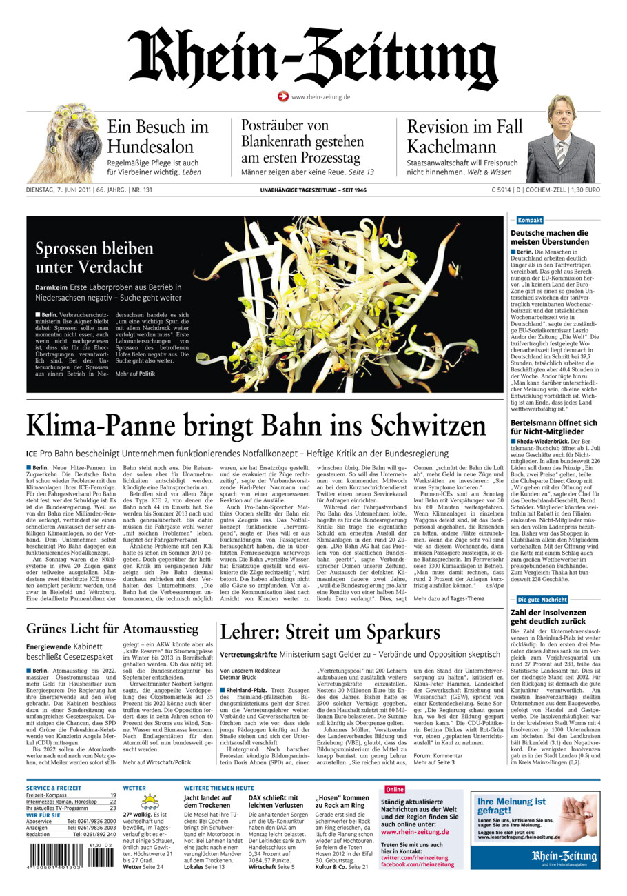 Rhein-Zeitung Kreis Cochem-Zell vom Dienstag, 07.06.2011