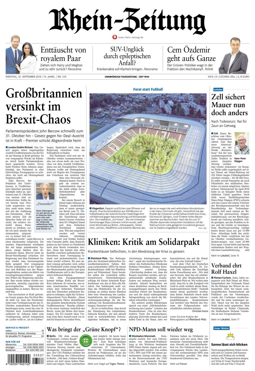 Rhein-Zeitung Kreis Cochem-Zell vom Dienstag, 10.09.2019