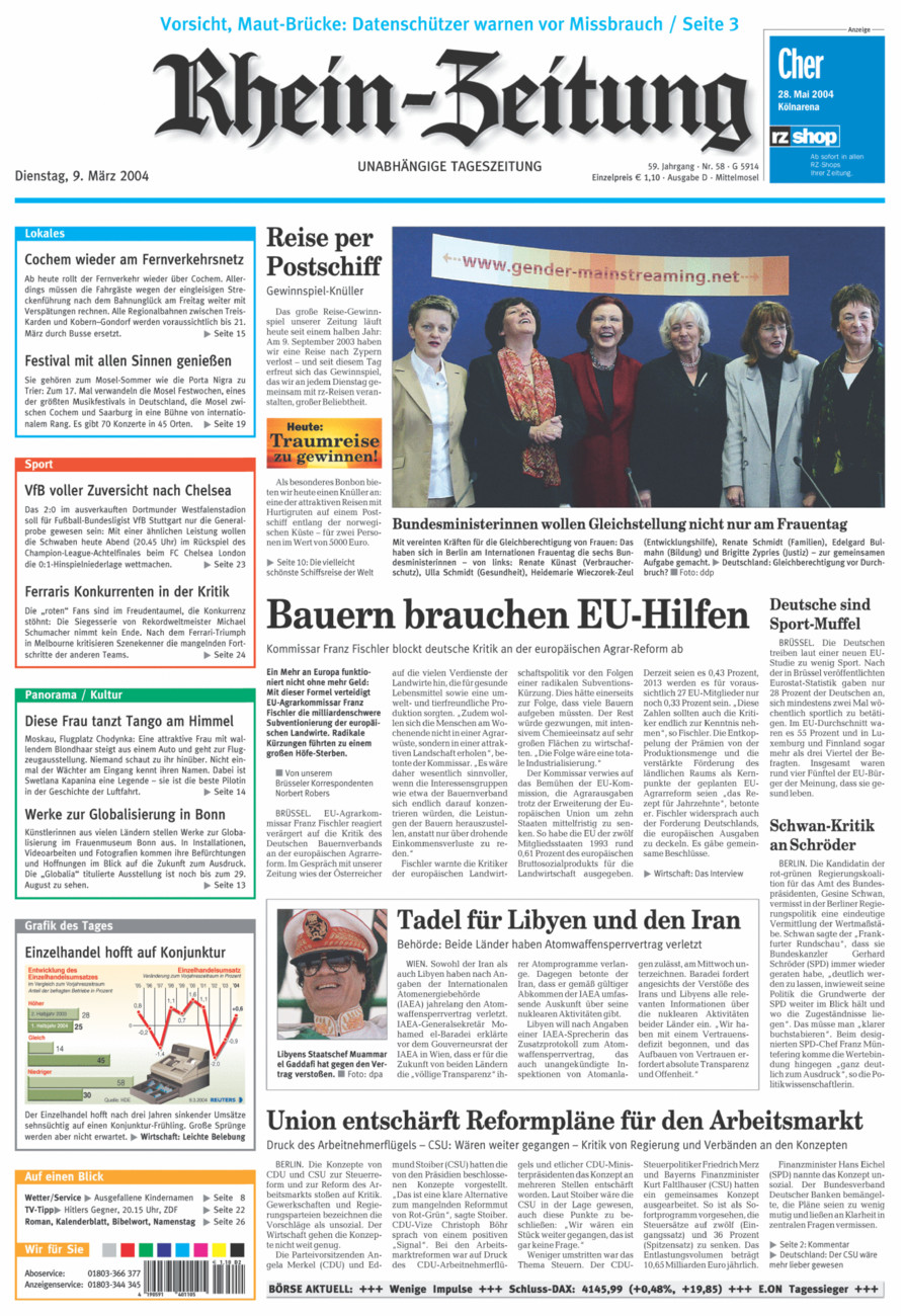 Rhein-Zeitung Kreis Cochem-Zell vom Dienstag, 09.03.2004