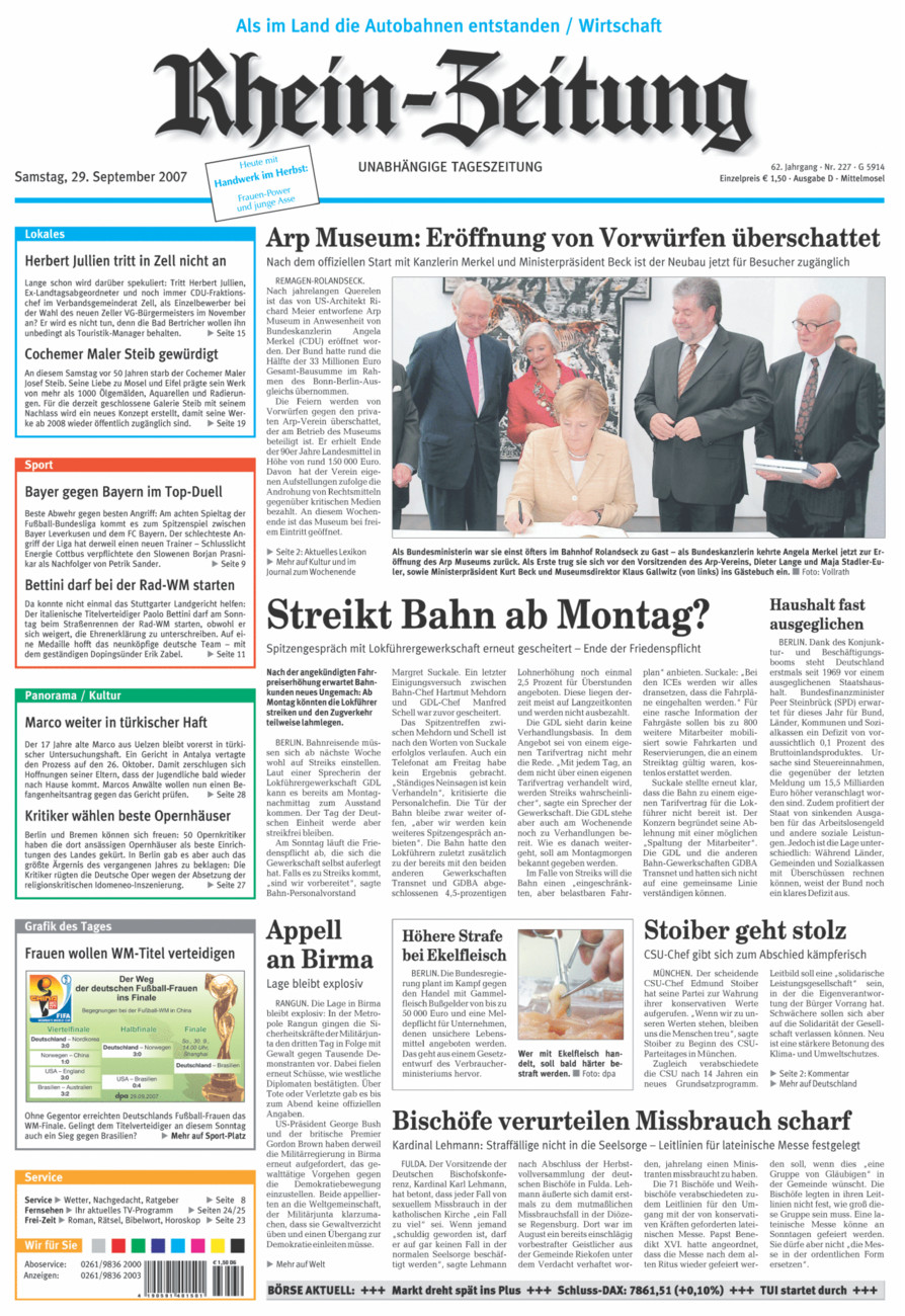 Rhein-Zeitung Kreis Cochem-Zell vom Samstag, 29.09.2007