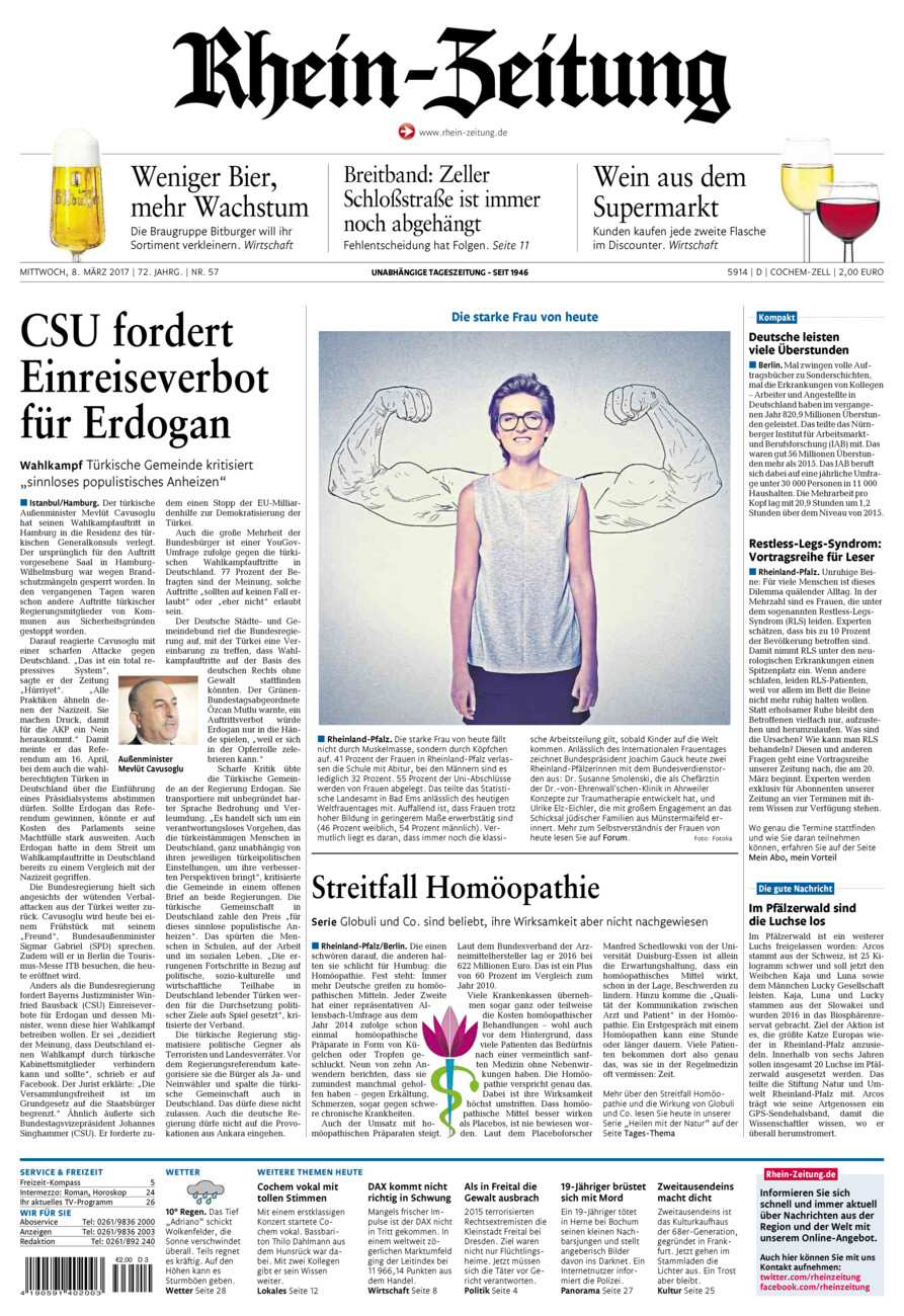 Rhein-Zeitung Kreis Cochem-Zell vom Mittwoch, 08.03.2017
