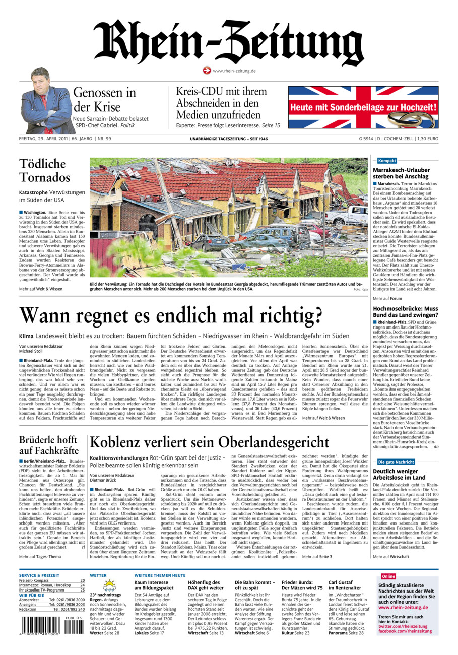 Rhein-Zeitung Kreis Cochem-Zell vom Freitag, 29.04.2011