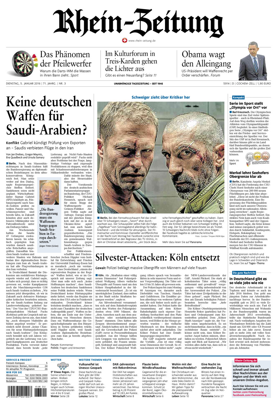 Rhein-Zeitung Kreis Cochem-Zell vom Dienstag, 05.01.2016