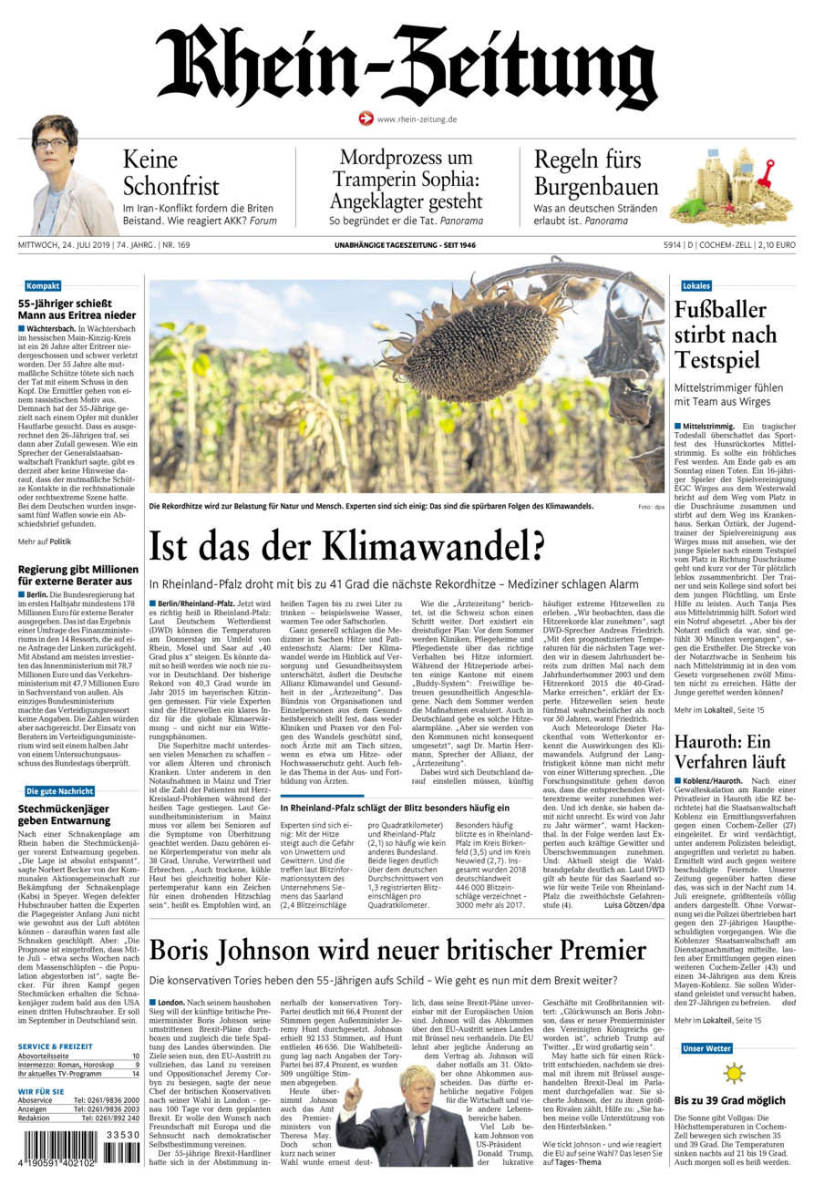 Rhein-Zeitung Kreis Cochem-Zell vom Mittwoch, 24.07.2019