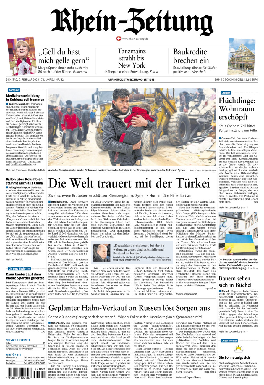 Rhein-Zeitung Kreis Cochem-Zell vom Dienstag, 07.02.2023