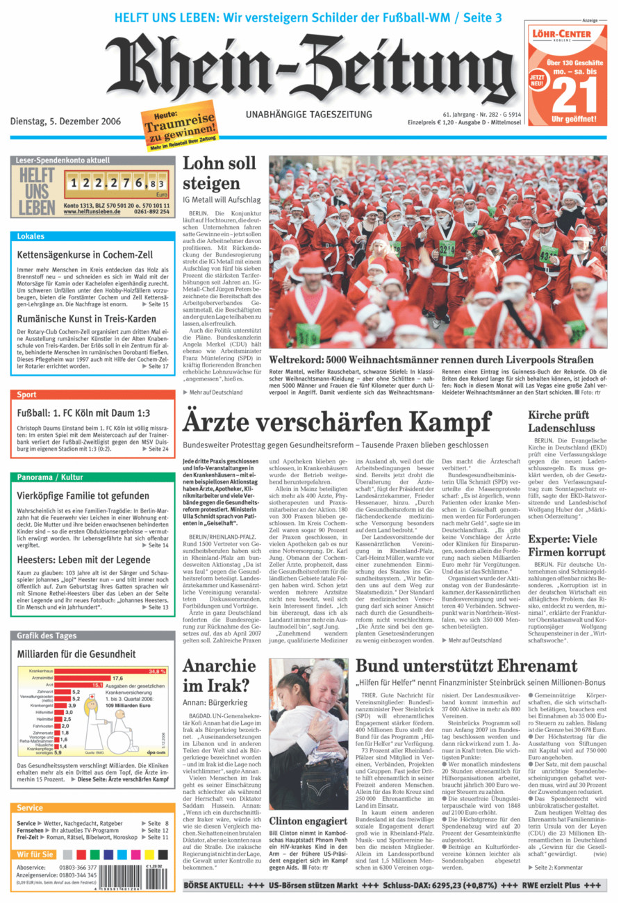 Rhein-Zeitung Kreis Cochem-Zell vom Dienstag, 05.12.2006