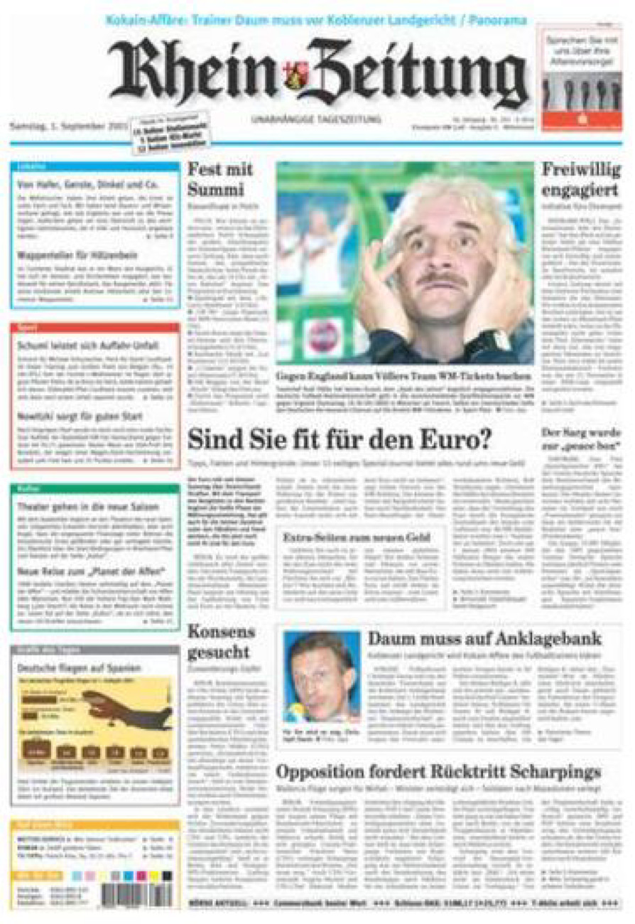 Rhein-Zeitung Kreis Cochem-Zell vom Samstag, 01.09.2001