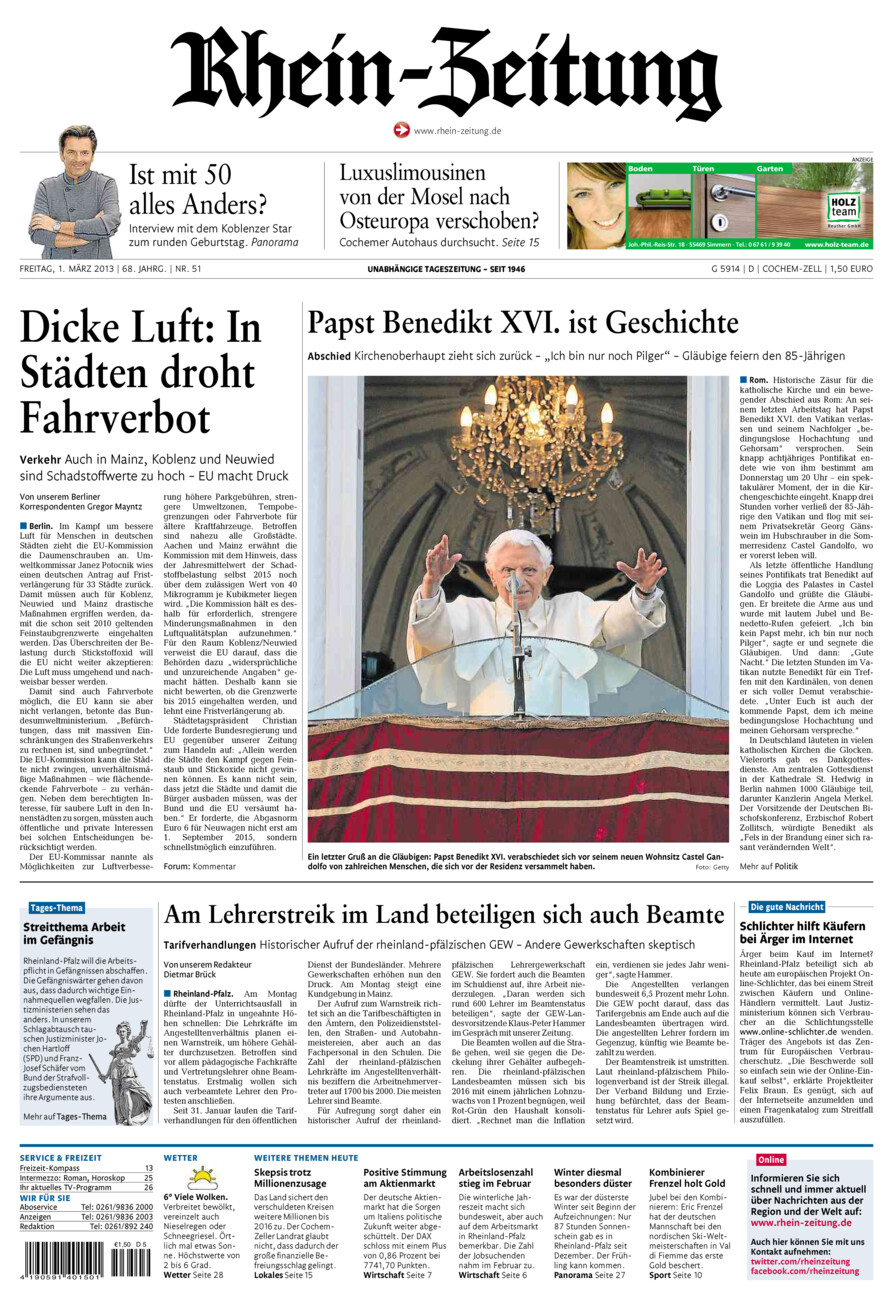 Rhein-Zeitung Kreis Cochem-Zell vom Freitag, 01.03.2013