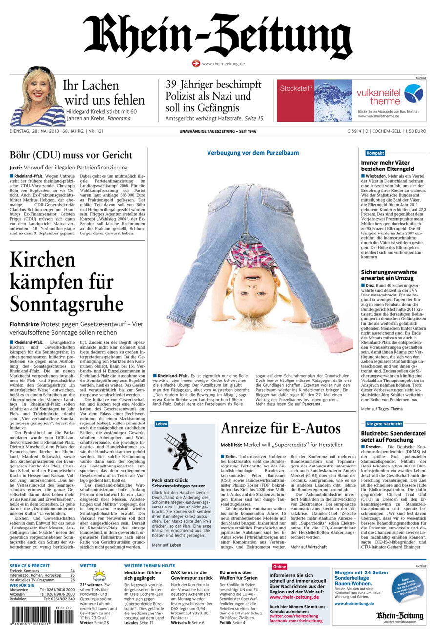 Rhein-Zeitung Kreis Cochem-Zell vom Dienstag, 28.05.2013