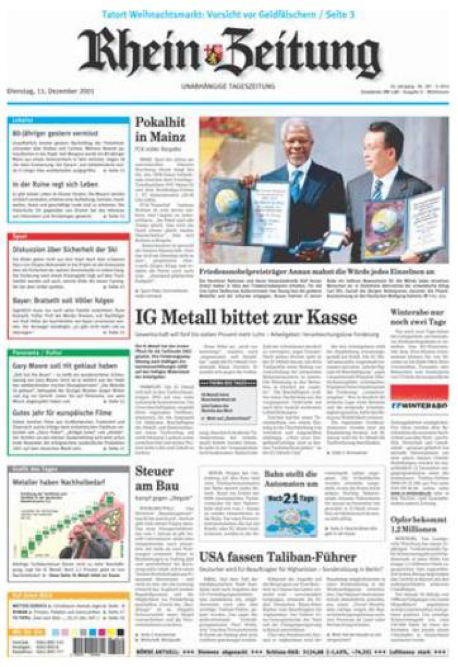 Rhein-Zeitung Kreis Cochem-Zell vom Dienstag, 11.12.2001