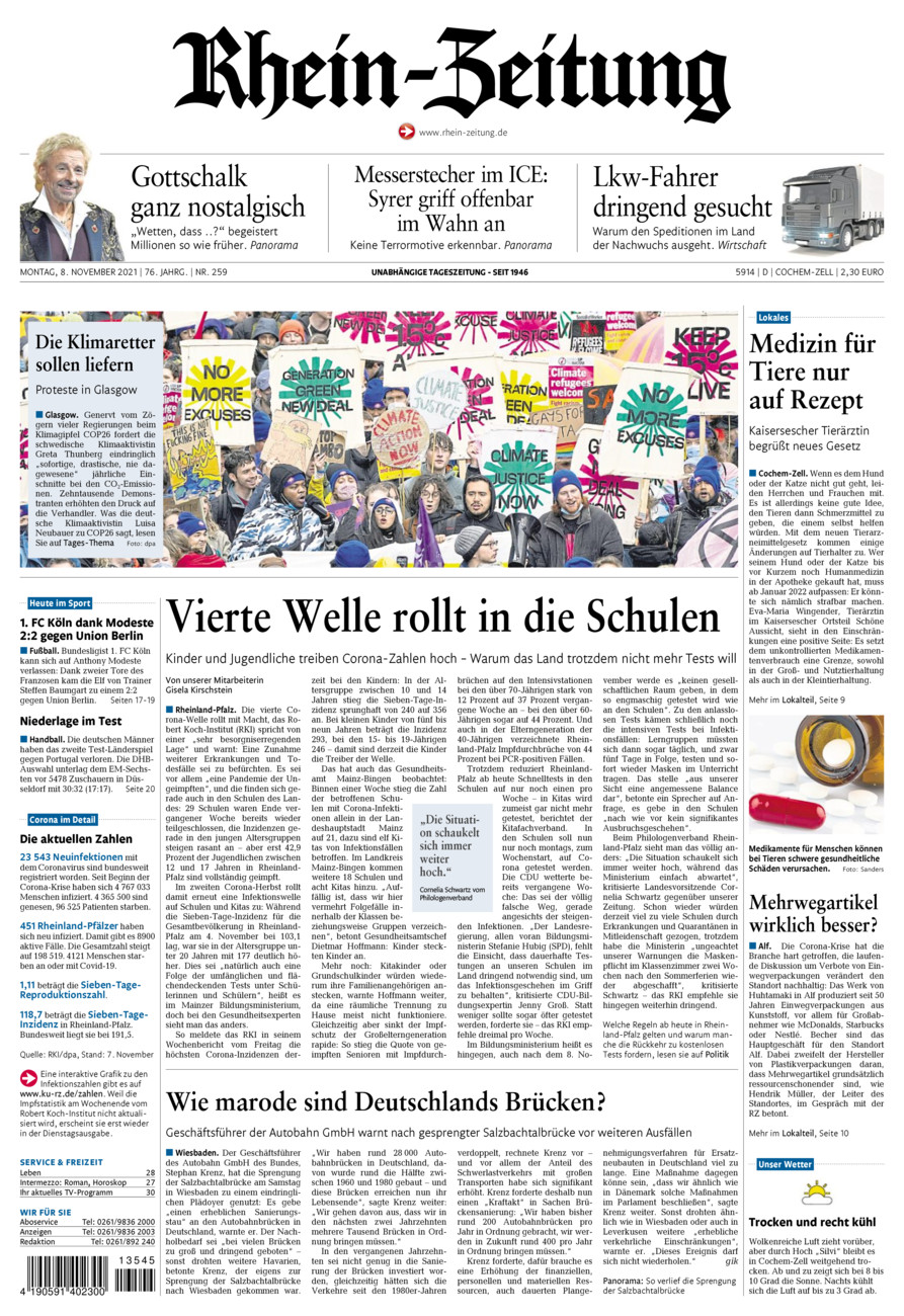 Rhein-Zeitung Kreis Cochem-Zell vom Montag, 08.11.2021