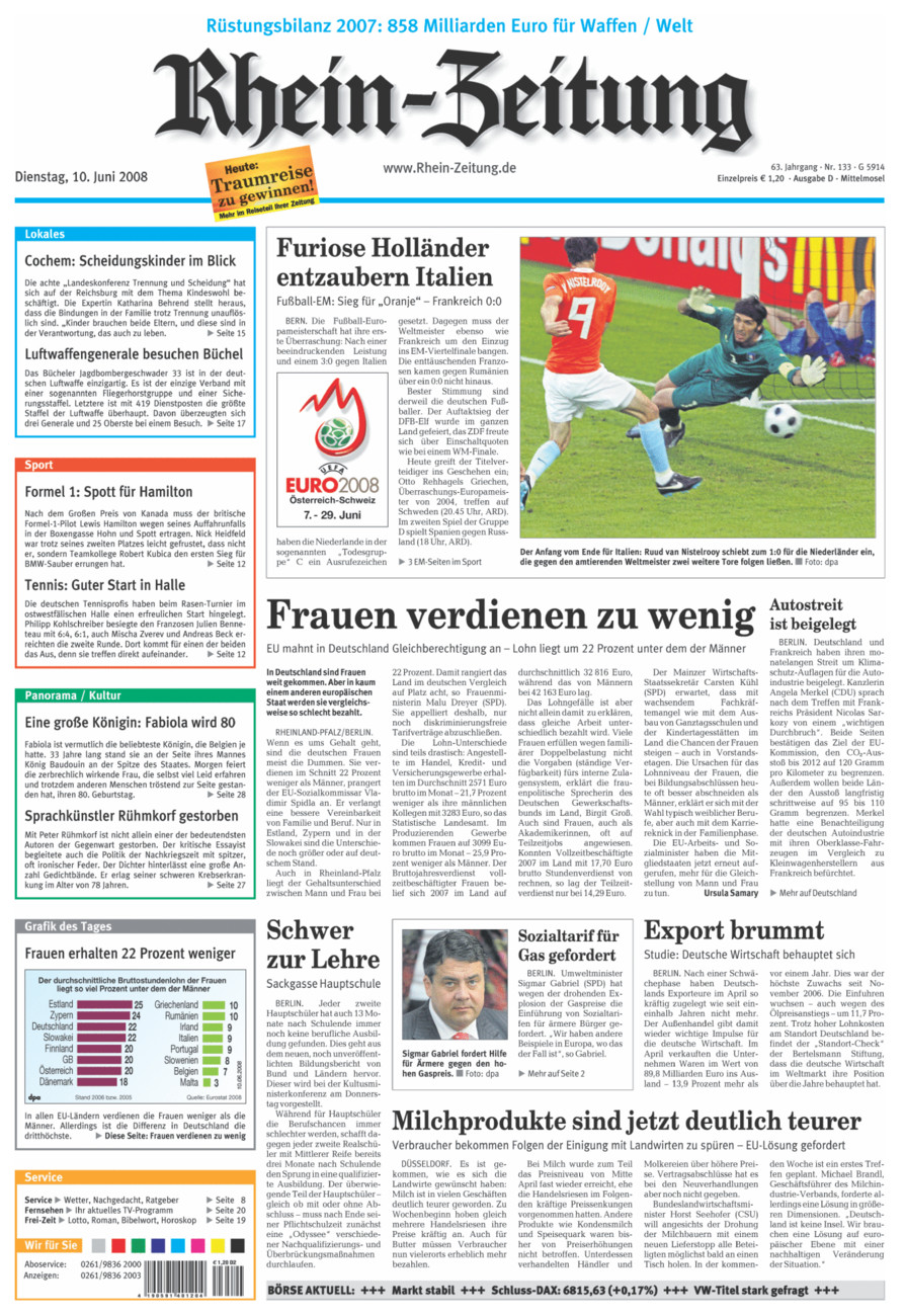 Rhein-Zeitung Kreis Cochem-Zell vom Dienstag, 10.06.2008